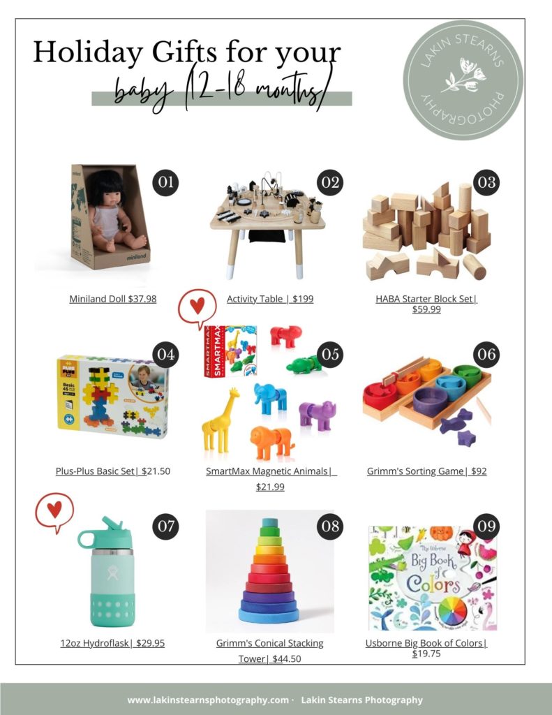 gift guide for 12-18 month old